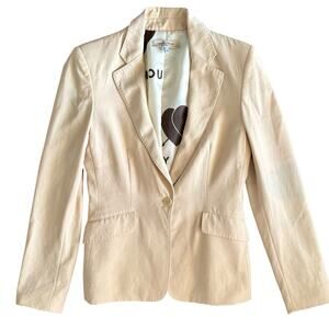 See By Chloe Beige Cream Blazer Single Breasted Heart Lining Wool 10